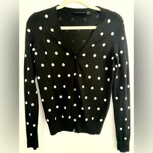 Theory Women's Merino V Neck Polka Dot Cardigan